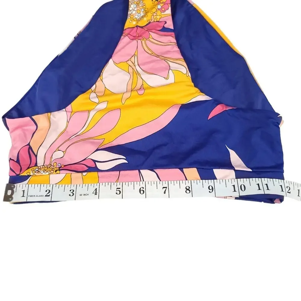 Trina Turk Fold Over High Waist Bikini Bottom